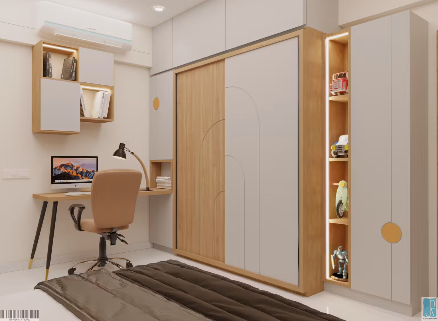 bedroom-study-table-with-sliding-wardrobe.