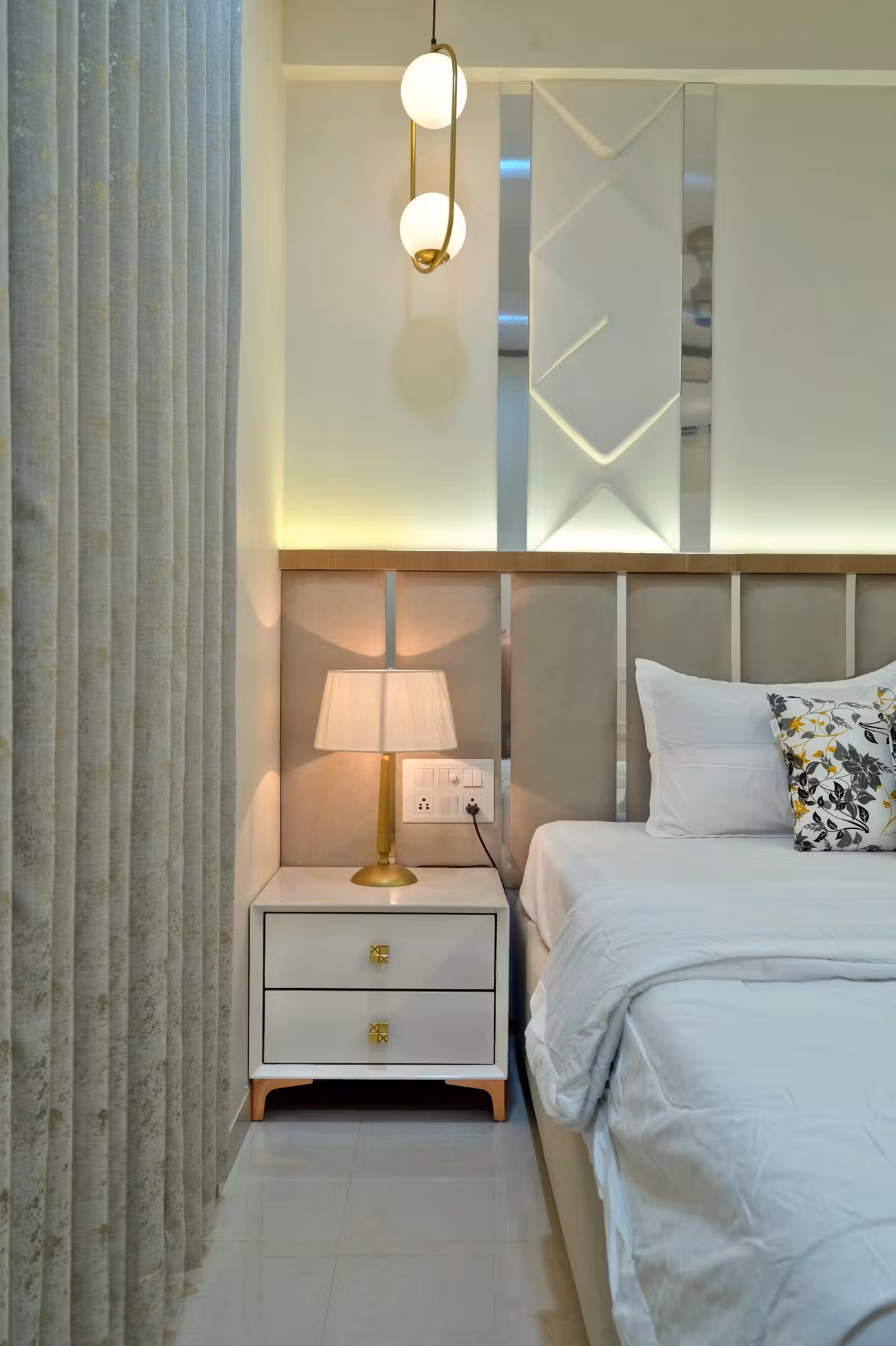 designer-bedside-table-with-pendant-light