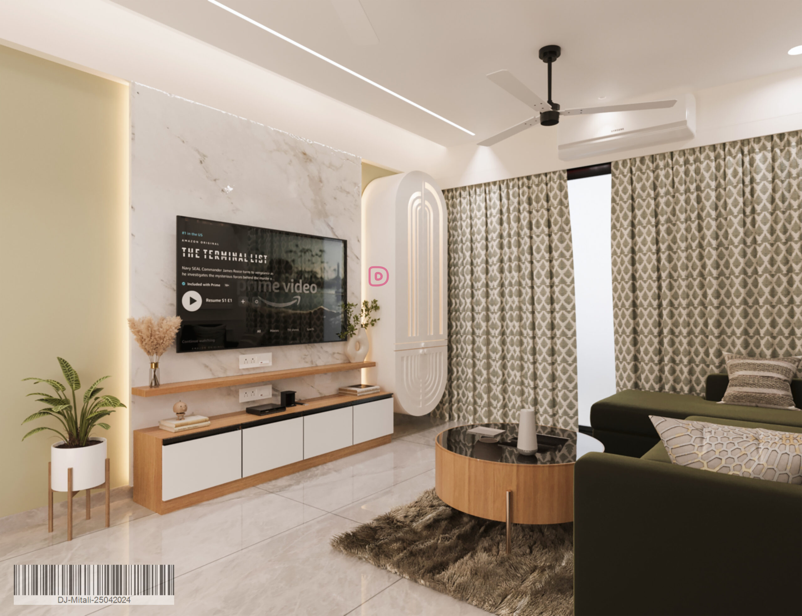 Living room revised view 1