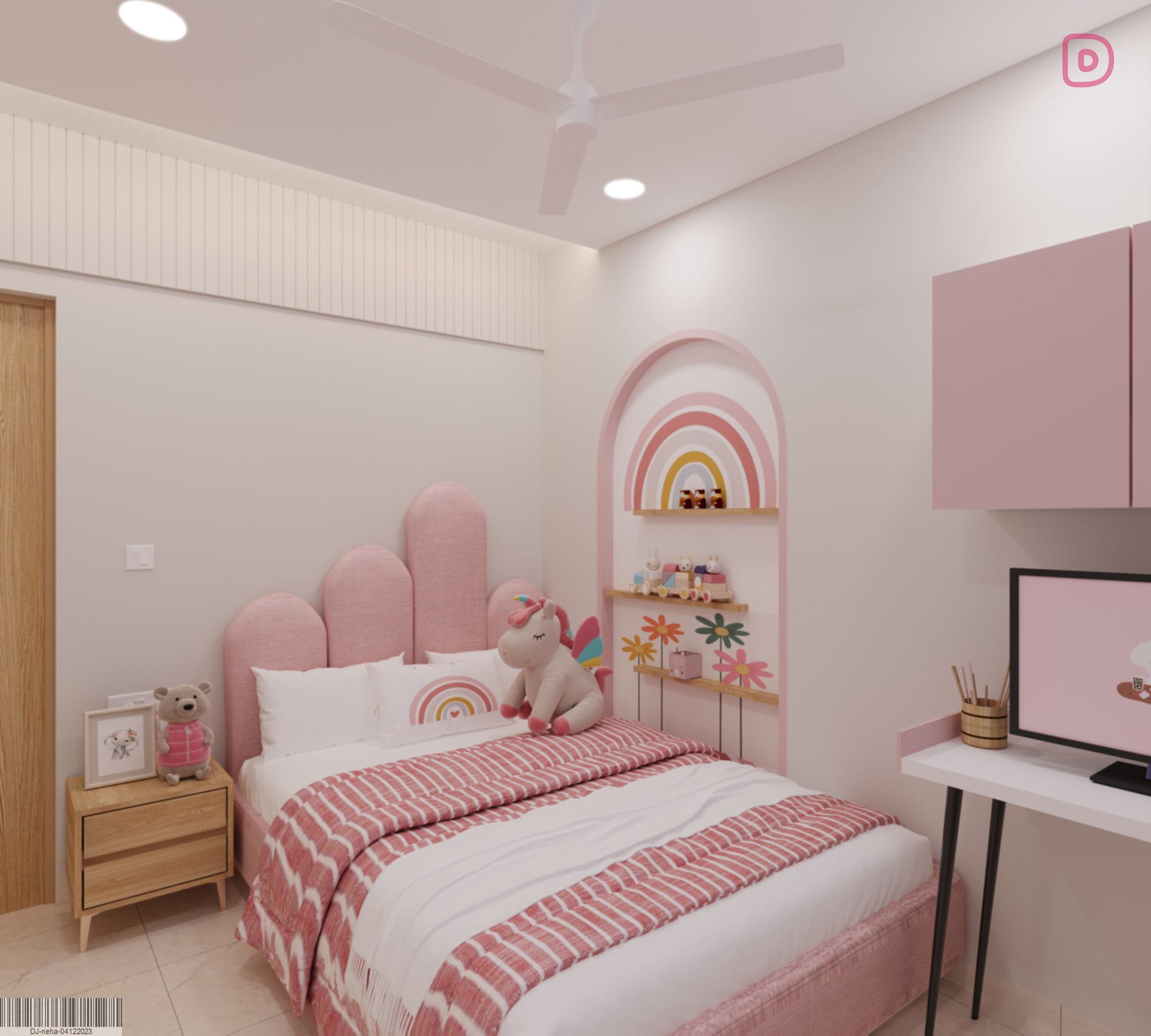 pink-kids-bedroom-interior-ahmedabad.