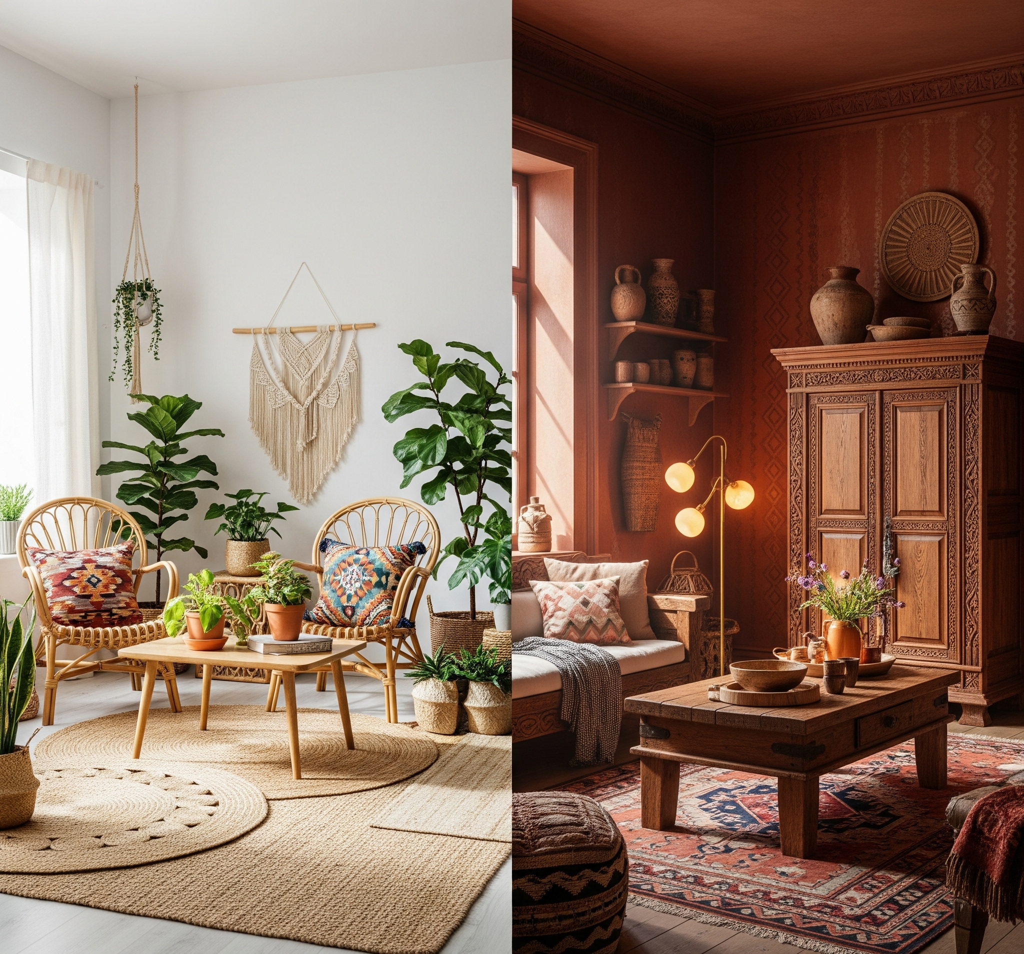 Boho chic vs ethnic interiors