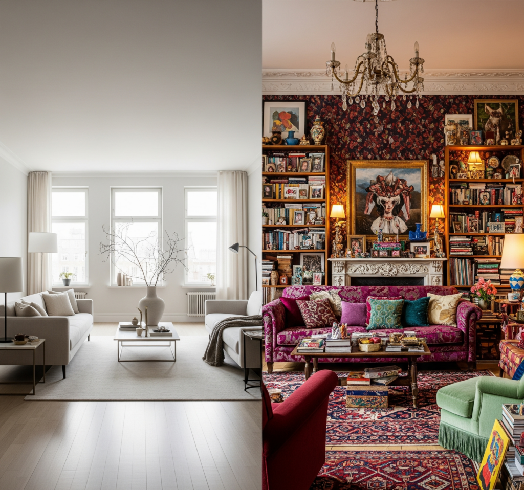minimalist vs maximalist interior design