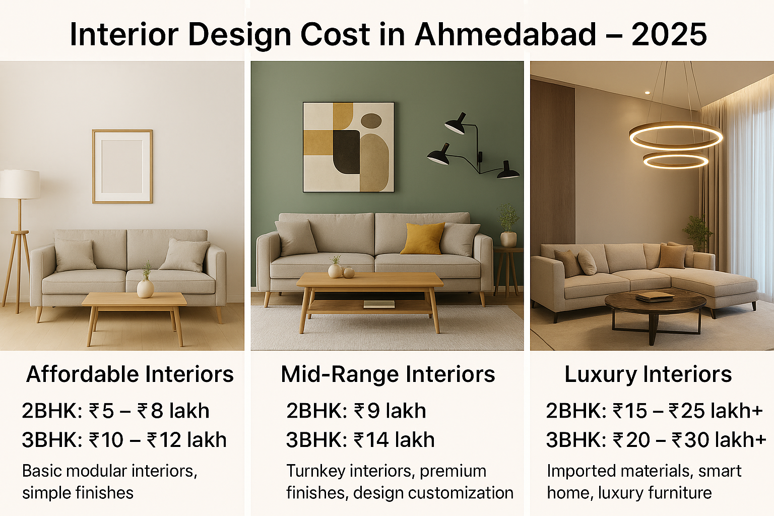 Interior Design Cost in Ahmedabad
