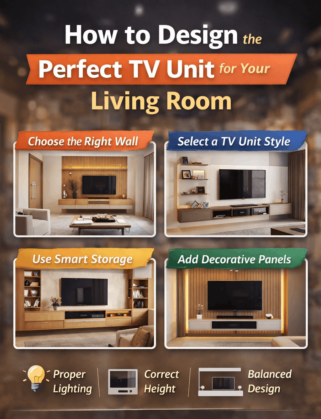 TV Unit Design for Living Room